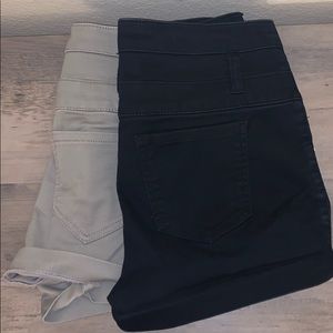 Soft High Waisted Shorts BLACK AND GREY